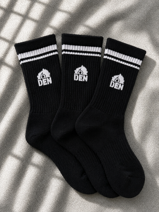 Sports Socks - 3 Pairs - Black Multipack